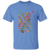 Bible Verse Men 5.3 oz. T-Shirt - "Psalm 73:26" Design 7 - Meditate Healing Christian Store