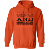 Bible Verse Men G185 Pullover Hoodie 8 oz. - Your Word Is Light To My Path ~Psalm 119:105~ Design 11