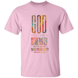Bible Verse Men 5.3 oz. T-Shirt - "Psalm 73:26" Design 19 - Meditate Healing Christian Store