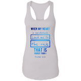 Bible Verses Ladies Ideal Racerback Tank - "Psalm 61:2" Design 5 - Meditate Healing Christian Store