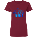 Bible Verses Ladies' 5.3 oz. T-Shirt - "Psalms 61:2" Design 11 - Meditate Healing Christian Store
