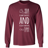 Bible Verse Long Shirt Ultra Cotton T-Shirt - "Psalm 119:105" Design 20 (White Font) - Meditate Healing Christian Store