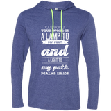 Bible Verse Men Long Sleeve T-Shirt Hoodie - "Psalm 119:105" Design 17 (White Font) - Meditate Healing Christian Store