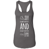 Bible Verse Ladies Ideal Racerback Tank - "Psalm 119:105" Design 20 (White Font) - Meditate Healing Christian Store