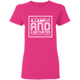 Bible Verse Ladies' 5.3 oz. T-Shirt - "Psalm 119:105" Design 12 (White Font) - Meditate Healing Christian Store