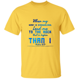 Bible Verse Men 5.3 oz. T-Shirt - "Psalm 61:2" Design 6 - Meditate Healing Christian Store
