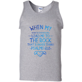 Bible Verse Men 100% Cotton Tank Top - "Psalm 61:2" Design 17 - Meditate Healing Christian Store