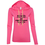 Bible Verse Ladies' Long Sleeve T-Shirt Hoodie - "Psalm 119:105" Design 1 (Black Font) - Meditate Healing Christian Store