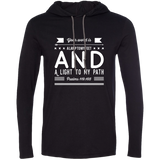 Bible Verse Men Long Sleeve T-Shirt Hoodie - "Psalm 119:105" Design 14 (White Font) - Meditate Healing Christian Store