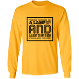 Bible Verse Long Sleeve  Ultra Cotton T-Shirt - "Psalm 119:105" Design 12 (Black Font) - Meditate Healing Christian Store