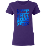 Bible Verses Ladies' 5.3 oz. T-Shirt - "Psalm 61:2" Design 20 - Meditate Healing Christian Store