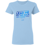 Bible Verses Ladies' 5.3 oz. T-Shirt - "Psalms 61:2" Design 12 - Meditate Healing Christian Store