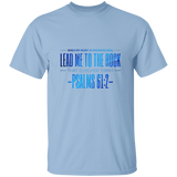 Bible Verse Men 5.3 oz. T-Shirt - "Psalm 61:2" Design 4 - Meditate Healing Christian Store