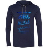 Bible Verse Men Long Sleeve T-Shirt Hoodie - "Psalm 61:2" Design 18 - Meditate Healing Christian Store