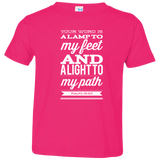 Bible Verse Toddler Jersey T-Shirt - "Psalm 119:105" Design 15 (White Font) - Meditate Healing Christian Store