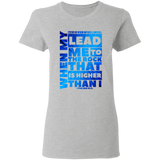 Bible Verses Ladies' 5.3 oz. T-Shirt - "Psalm 61:2" Design 20 - Meditate Healing Christian Store