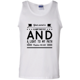 Bible Verse Men 100% Cotton Tank Top - "Psalm 119:105" Design 14 (Black Font) - Meditate Healing Christian Store