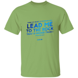 Bible Verse Men 5.3 oz. T-Shirt - "Psalm 61:2" Design 12 - Meditate Healing Christian Store
