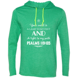 Bible Verse Men Long Sleeve T-Shirt Hoodie - "Psalm 119:105" Design 5 (White Font) - Meditate Healing Christian Store