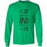 Bible Verse Long Sleeve  Ultra Cotton T-Shirt - "Psalm 119:105" Design 20 (Black Font) - Meditate Healing Christian Store