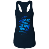 Bible Verses Ladies Ideal Racerback Tank - "Psalm 61:2" Design 14 - Meditate Healing Christian Store