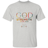 Bible Verse Men 5.3 oz. T-Shirt - "Psalm 73:26" Design 17 - Meditate Healing Christian Store