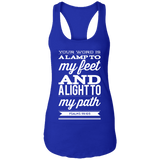 Bible Verse Ladies Ideal Racerback Tank - "Psalm 119:105" Design 15 (White Font) - Meditate Healing Christian Store