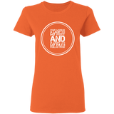 Bible Verse Ladies' 5.3 oz. T-Shirt - "Psalm 119:105" Design 8 (White Font) - Meditate Healing Christian Store
