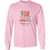 Bible Verse Long Sleeve Ultra Cotton T-Shirt - "Psalm 73:26" Design 1 - Meditate Healing Christian Store