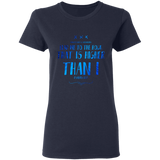 Bible Verses Ladies' 5.3 oz. T-Shirt - "Psalms 61:2" Design 11 - Meditate Healing Christian Store