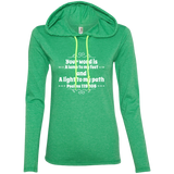 Bible Verse Ladies' Long Sleeve T-Shirt Hoodie - "Psalm 119:105" Design 1 (White Font) - Meditate Healing Christian Store