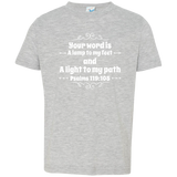 Bible Verse Toddler Jersey T-Shirt - "Psalm 119:105" Design 1 (White Font) - Meditate Healing Christian Store