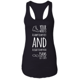 Bible Verse Ladies Ideal Racerback Tank - "Psalm 119:105" Design 20 (White Font) - Meditate Healing Christian Store