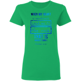 Bible Verses Ladies' 5.3 oz. T-Shirt - "Psalm 61:2" Design 5 - Meditate Healing Christian Store