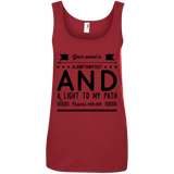 Bible Verses Ladies' 100% Ringspun Cotton Tank Top - "Psalm 119:105" Design 14 (Black Font) - Meditate Healing Christian Store