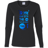 Bible Verse Ladies' Cotton Long Sleeve T-Shirt - "Psalm 61-2" Design 9 - Meditate Healing Christian Store