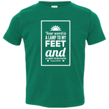 Bible Verse Toddler Jersey T-Shirt - "Psalm 119:105" Design 2 (White Font) - Meditate Healing Christian Store