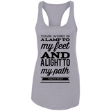 Bible Verses Ladies Ideal Racerback Tank - "Psalm 119:105" Design 15 (Black Font) - Meditate Healing Christian Store