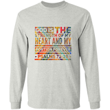 Bible Verse Long Sleeve Ultra Cotton T-Shirt - "Psalm 73:26" Design 5 - Meditate Healing Christian Store