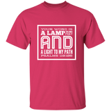 Bible Verse Men 5.3 oz. T-Shirt - "Psalm 119:105" Design 12 (White Font) - Meditate Healing Christian Store