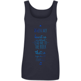 Bible Verses Ladies' 100% Ringspun Cotton Tank Top - "Psalm 61:2" Design 3 - Meditate Healing Christian Store