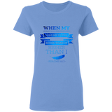Bible Verses Ladies' 5.3 oz. T-Shirt - "Psalm 61:2" Design 13 - Meditate Healing Christian Store