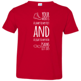 Bible Verse Toddler Jersey T-Shirt - "Psalm 119:105" Design 20 (White Font) - Meditate Healing Christian Store
