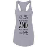 Bible Verses Ladies Ideal Racerback Tank - "Psalm 119:105" Design 20 (Black Font) - Meditate Healing Christian Store