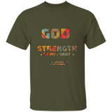 Bible Verse Men 5.3 oz. T-Shirt - "Psalm 73:26" Design 11 - Meditate Healing Christian Store