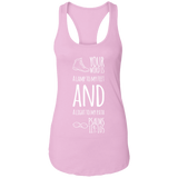Bible Verse Ladies Ideal Racerback Tank - "Psalm 119:105" Design 20 (White Font) - Meditate Healing Christian Store