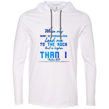 Bible Verse Men Long Sleeve T-Shirt Hoodie - "Psalm 61:2" Design 6 - Meditate Healing Christian Store