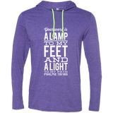 Bible Verse Men Long Sleeve T-Shirt Hoodie - "Psalm 119:105" Design 4 (White Font) - Meditate Healing Christian Store