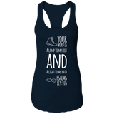 Bible Verse Ladies Ideal Racerback Tank - "Psalm 119:105" Design 20 (White Font) - Meditate Healing Christian Store