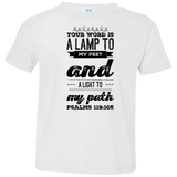 Bible Verse Toddler Jersey T-Shirt - "Psalm 119:105" Design 17 (Black Font) - Meditate Healing Christian Store